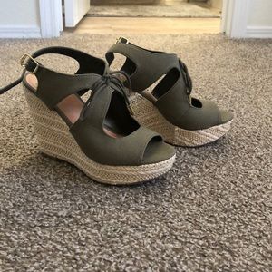 Olive green wedge